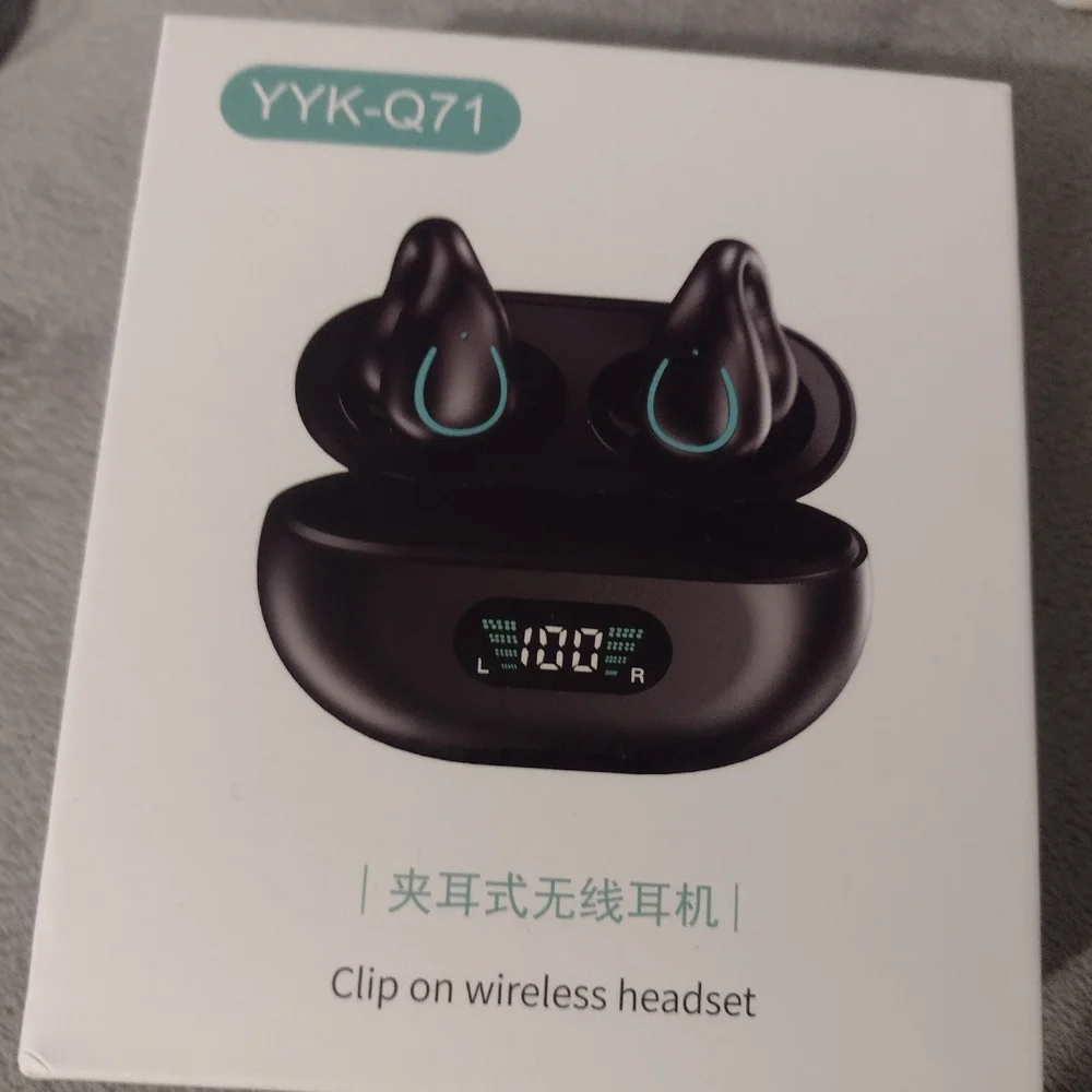 Black Wireless Earbuds with LED Display